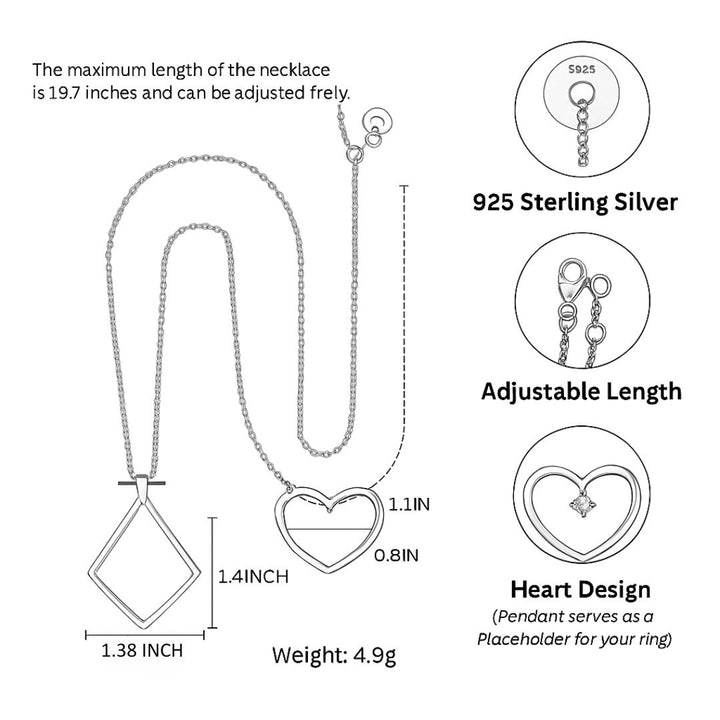 Heart Ring Holder Necklace - Amelina-The Livary