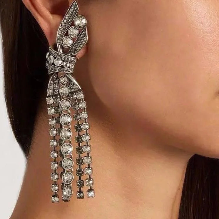 Stunning Butterfly Bow Pendant Earrings - Annelise-The Livary