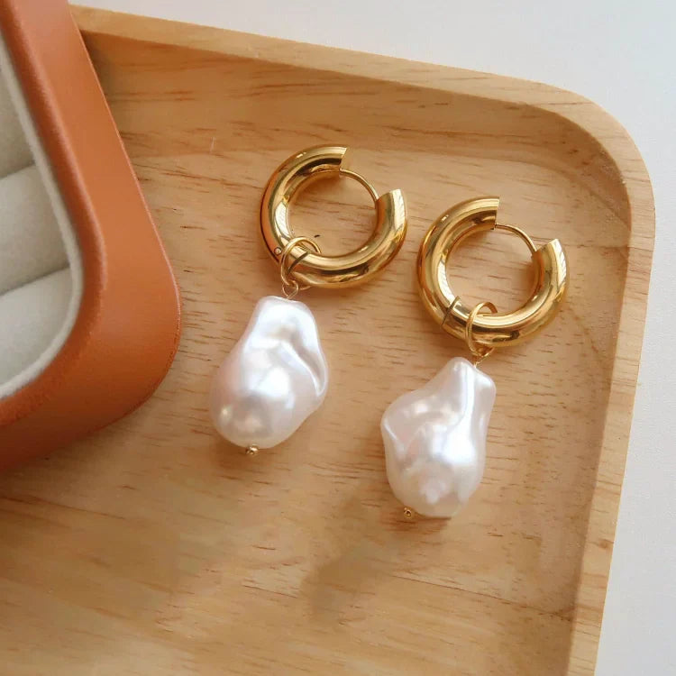 Baroque Pearl Earrings - Isadora-The Livary