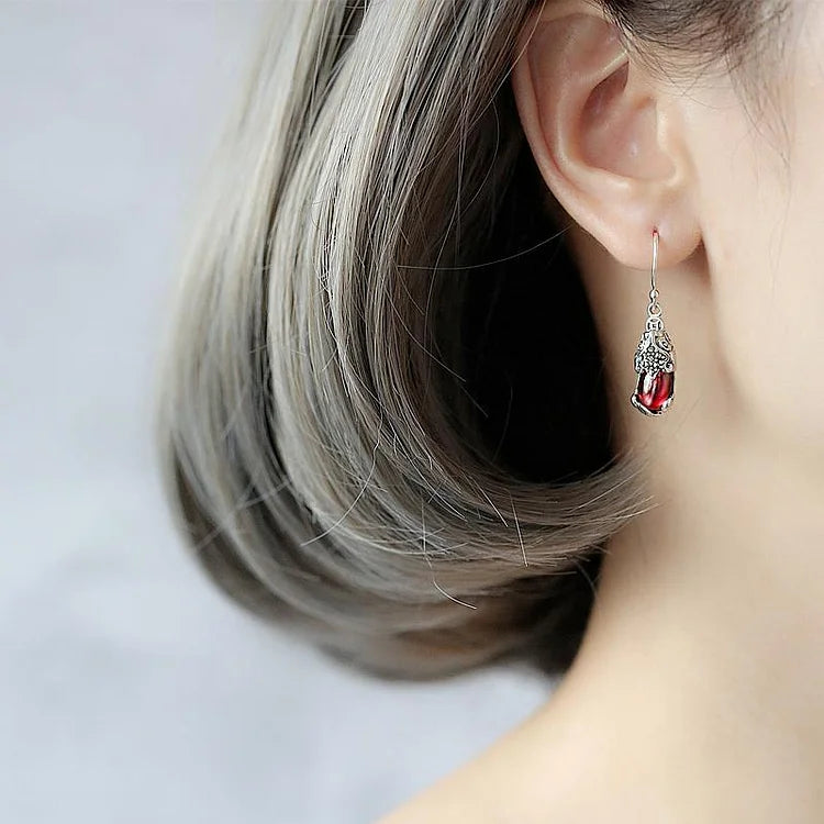 Silver Mythical Creature Earrings - Aelora-White-The Livary