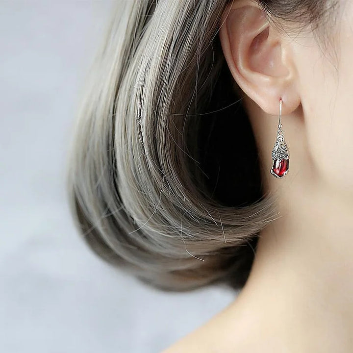 Silver Mythical Creature Earrings - Aelora-White-The Livary