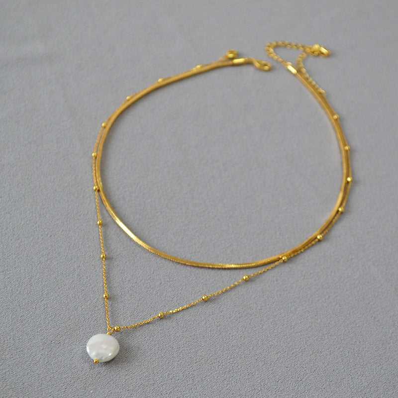 Stylish Baroque Pearl Necklace - Isaline-The Livary