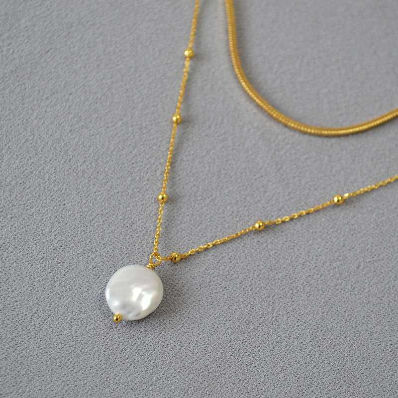 Stylish Baroque Pearl Necklace - Isaline-The Livary
