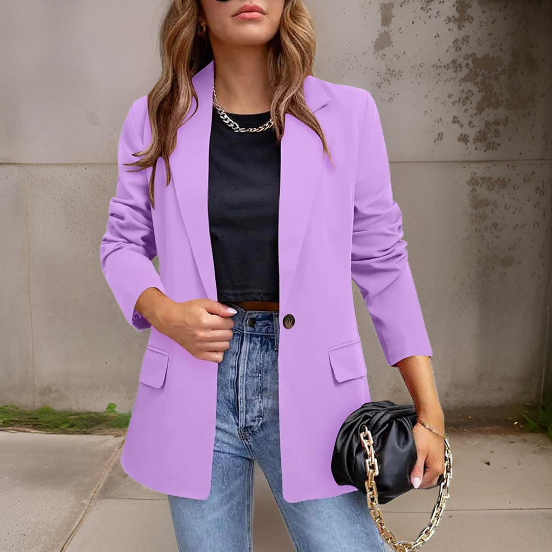 Slim Fit Long Ladies Blazer - MinaBlaze-Purple-S-The Livary