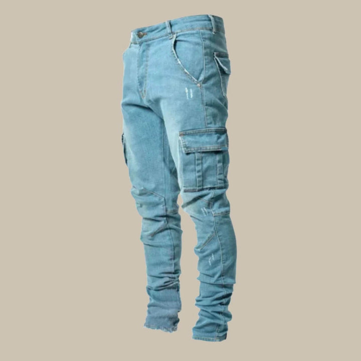 Premium Stretch Cargo Jeans for Men - Orion-Blue-S-The Livary