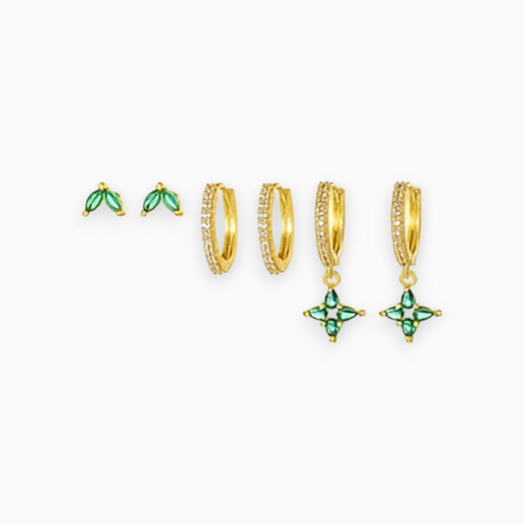 Gold Plated Earring Set - Sophie-The Livary