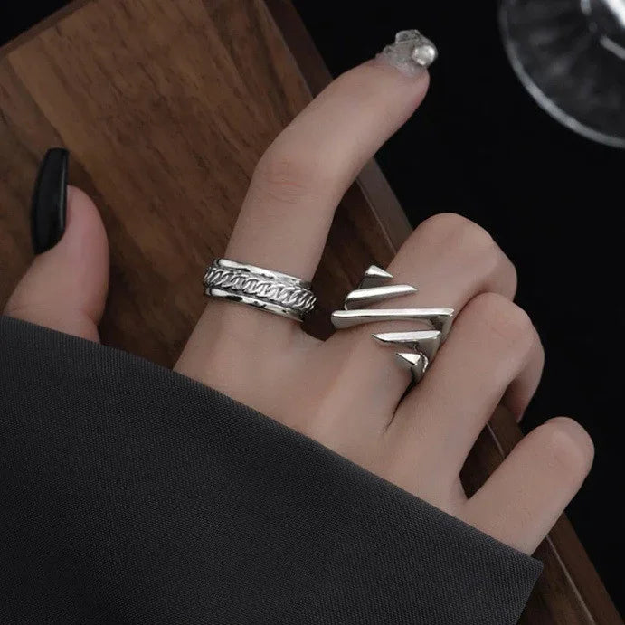 Layered Twisted Ring - Amaris-Silver-5-The Livary