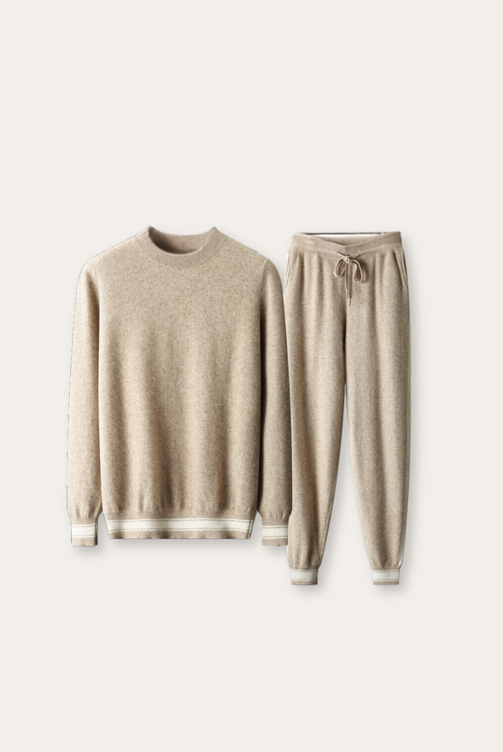 Light Brown Cashmere Merino Wool Set – Alessio-S-The Livary