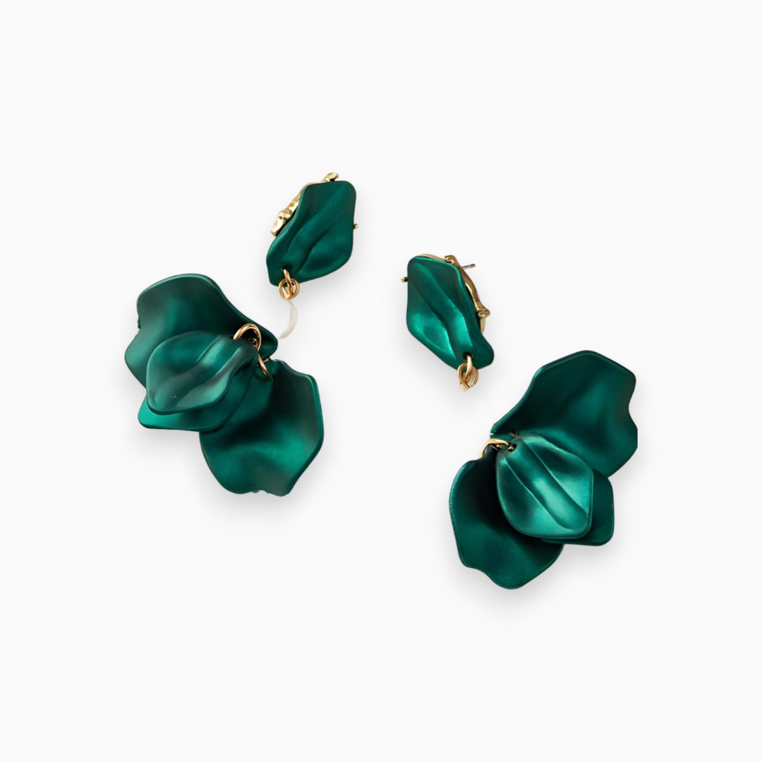 Gold Plated Pearl Dangle Earrings - Isabella-Green-The Livary