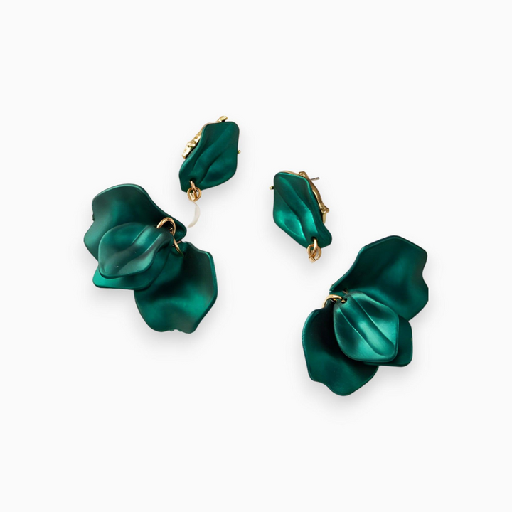 Gold Plated Pearl Dangle Earrings - Isabella-Green-The Livary