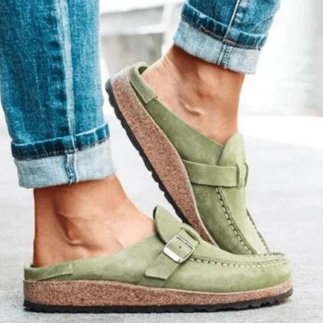 Sustainable comfort clogs in a retro style – Noelia-Green-3-The Livary