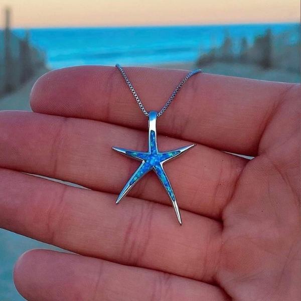 Blue Opal Starfish Necklace - Maris-The Livary