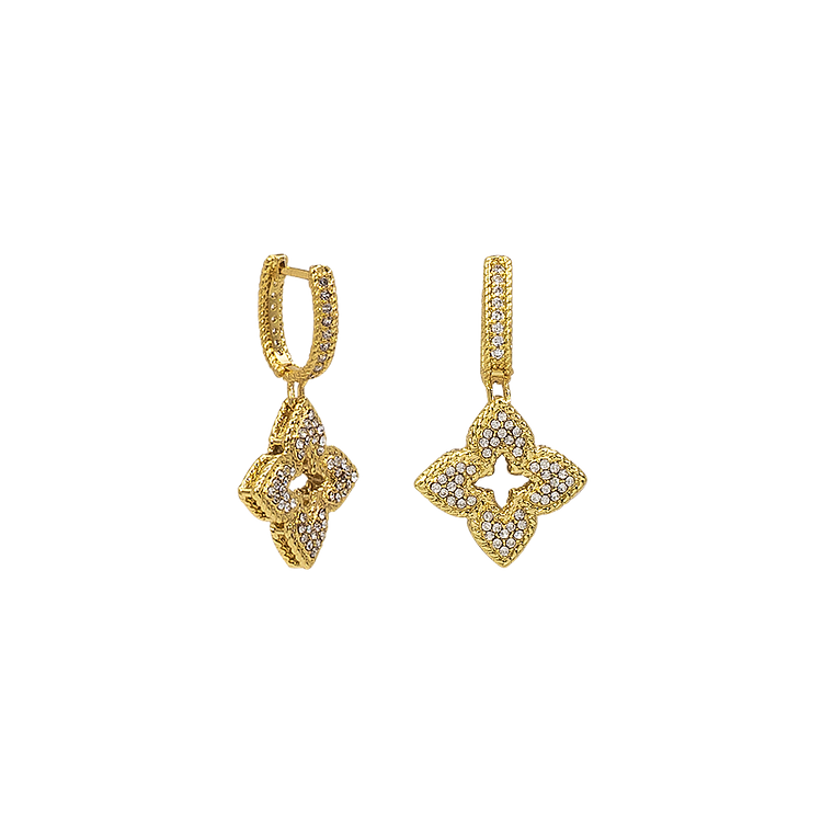 Sparkling Flower Earrings - Florabelle-Gold-The Livary