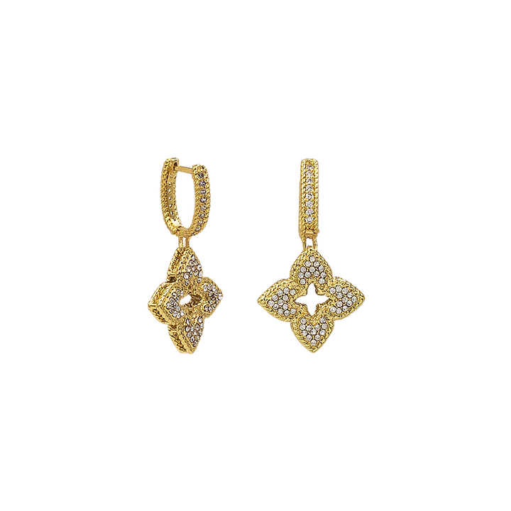 Sparkling Flower Earrings - Florabelle-Gold-The Livary