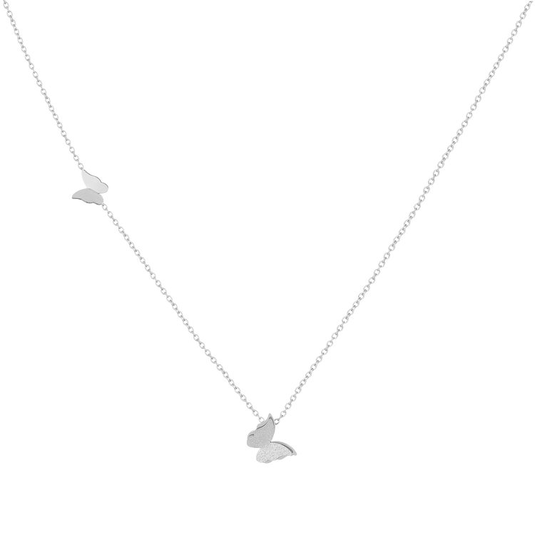 Spring Butterfly Necklace - Alara-Silver-The Livary