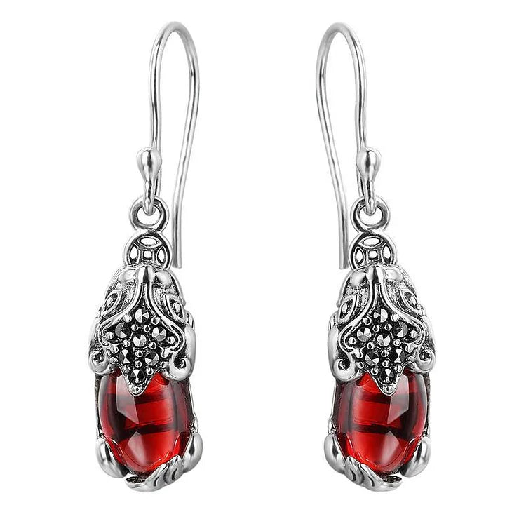 Silver Mythical Creature Earrings - Aelora-White-The Livary