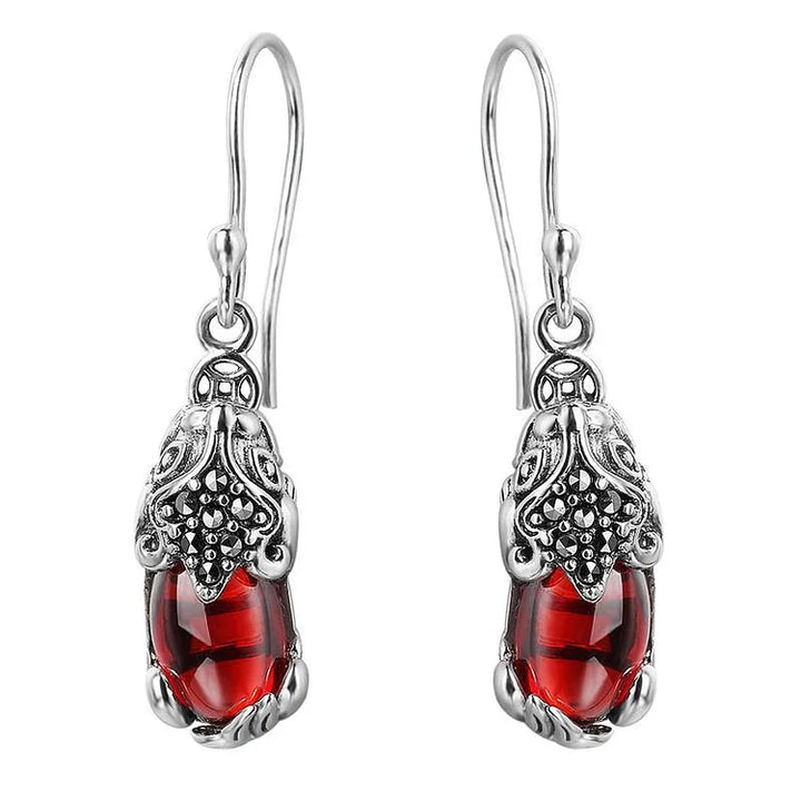 Silver Mythical Creature Earrings - Aelora-White-The Livary