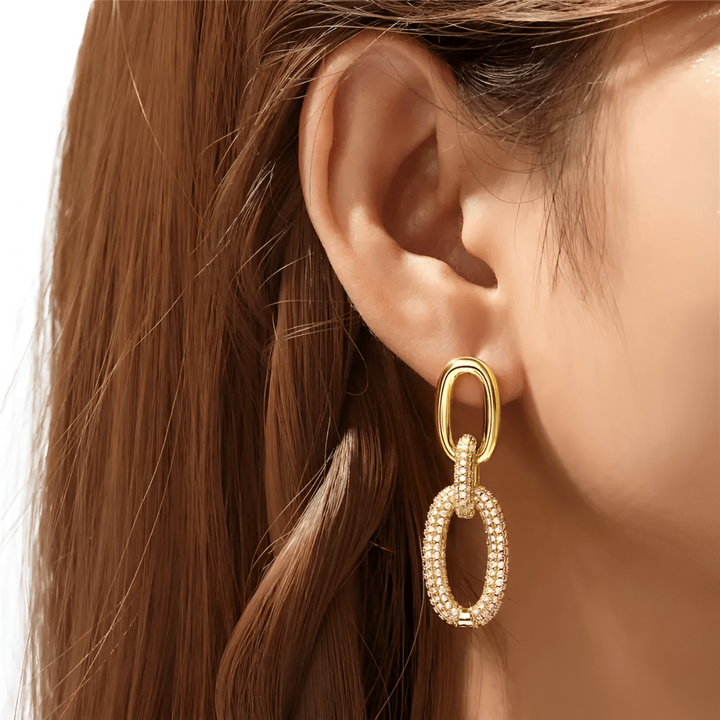 Luxury Sparkling Earrings - Aurora-Gold-The Livary
