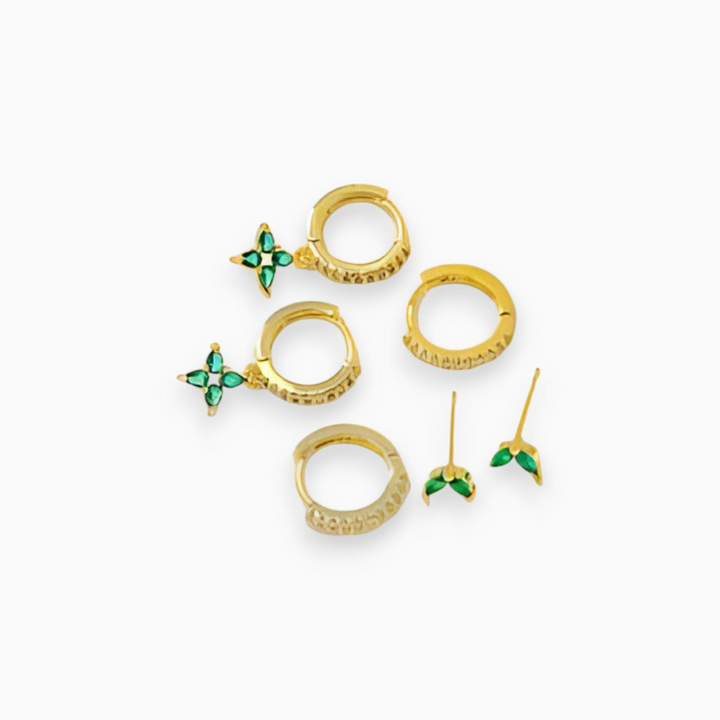 Gold Plated Earring Set - Sophie-The Livary