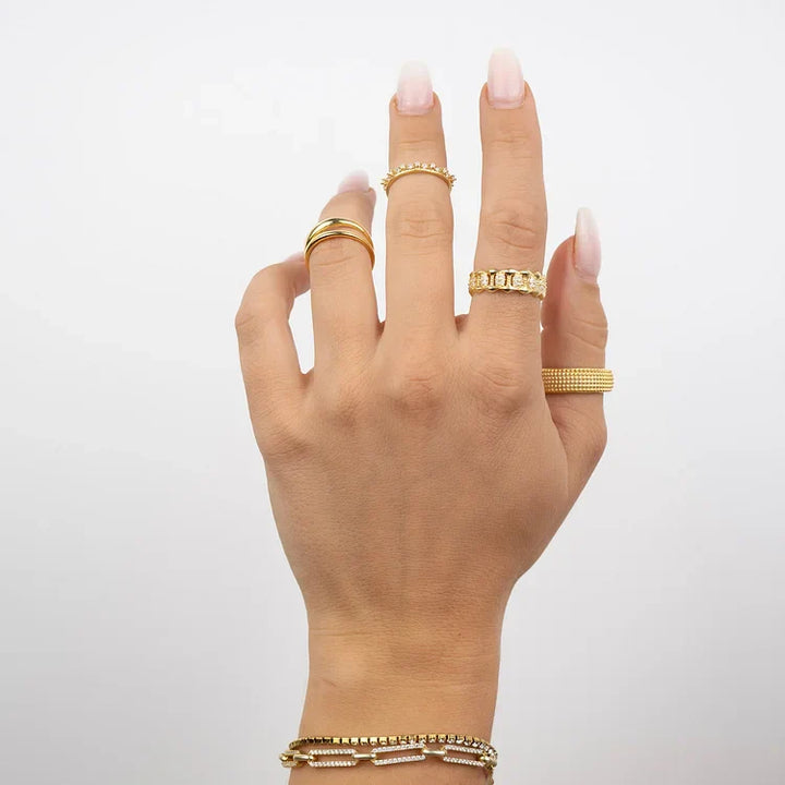 Double Ring - Aluna-Gold-5-The Livary