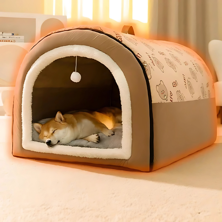 Cozy House for Dogs & Cats – SnugPod-Brown-S-The Livary