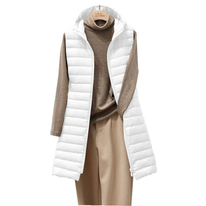 Comfortable Long Women's Gilet - Rianne-White-S-The Livary