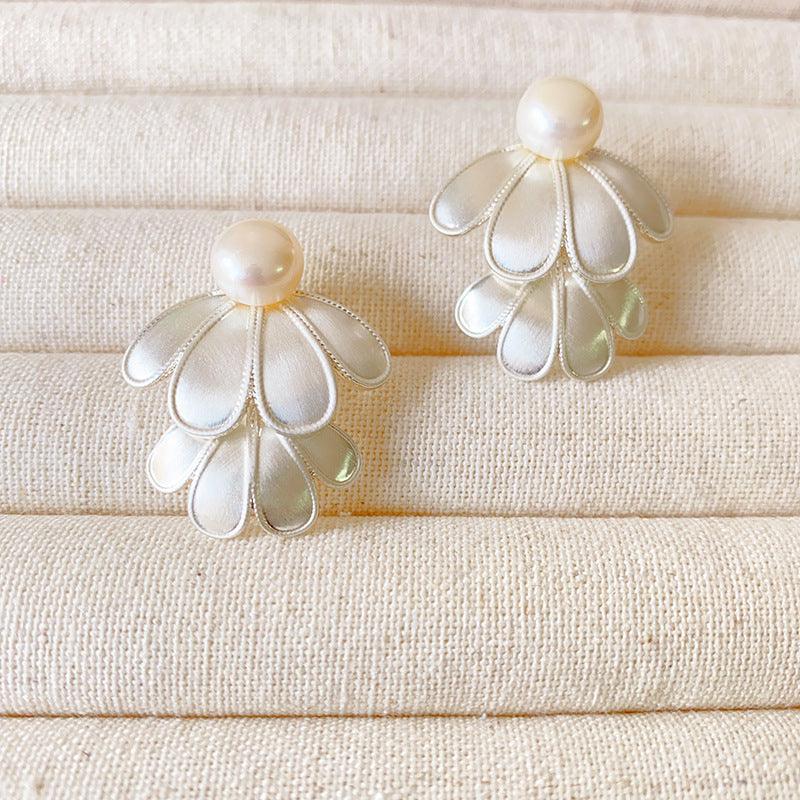 Double Layered Flower Blado Earrings - Lunara-The Livary