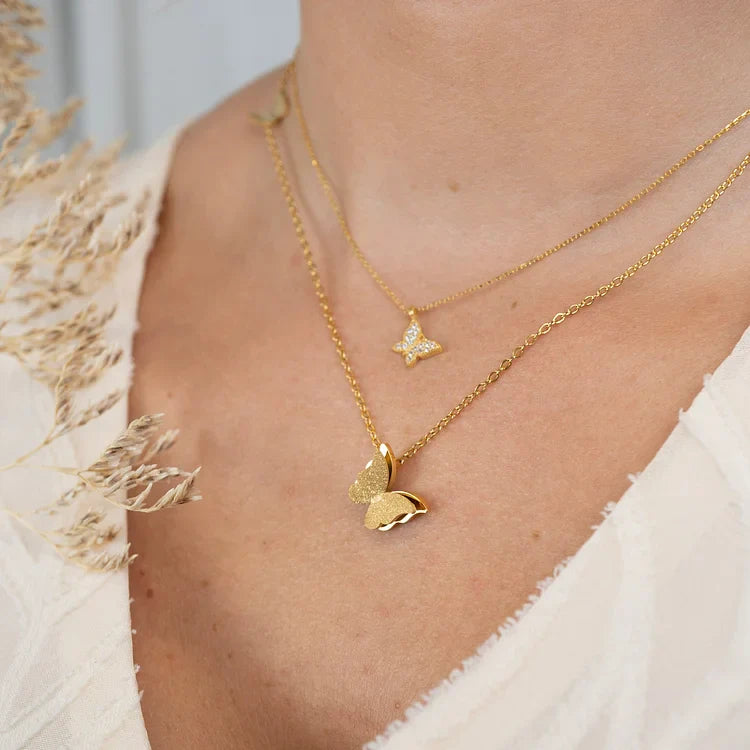 Spring Butterfly Necklace - Alara-Gold-The Livary