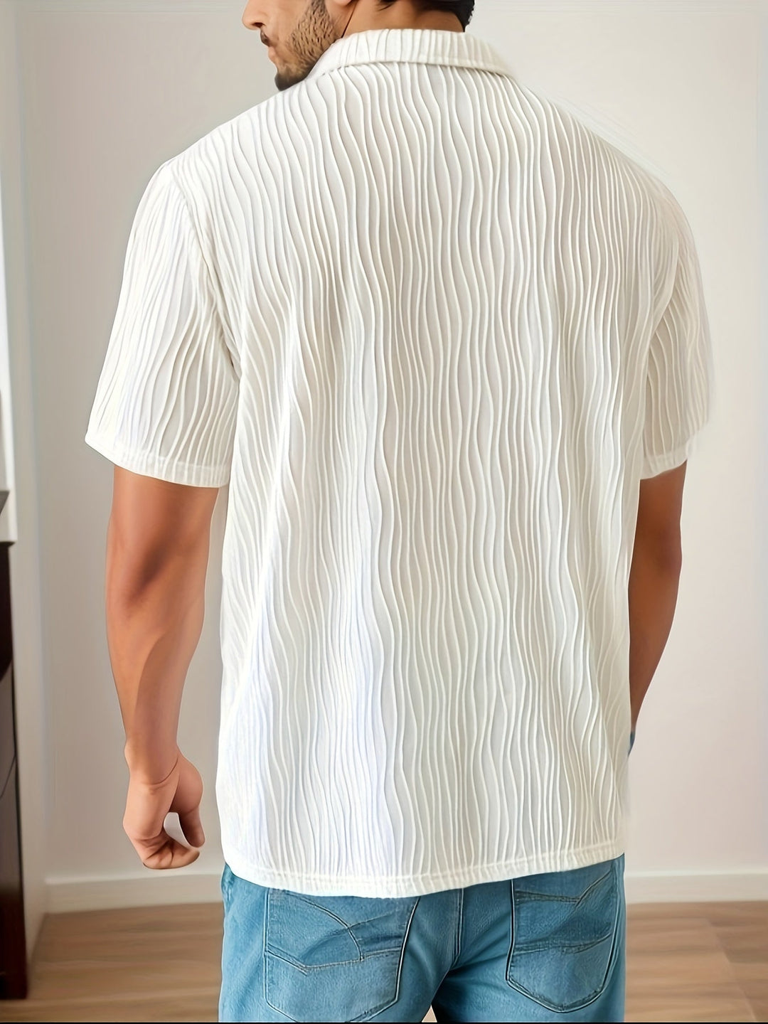White Casual Striped Polo Shirt - Elias-S-The Livary