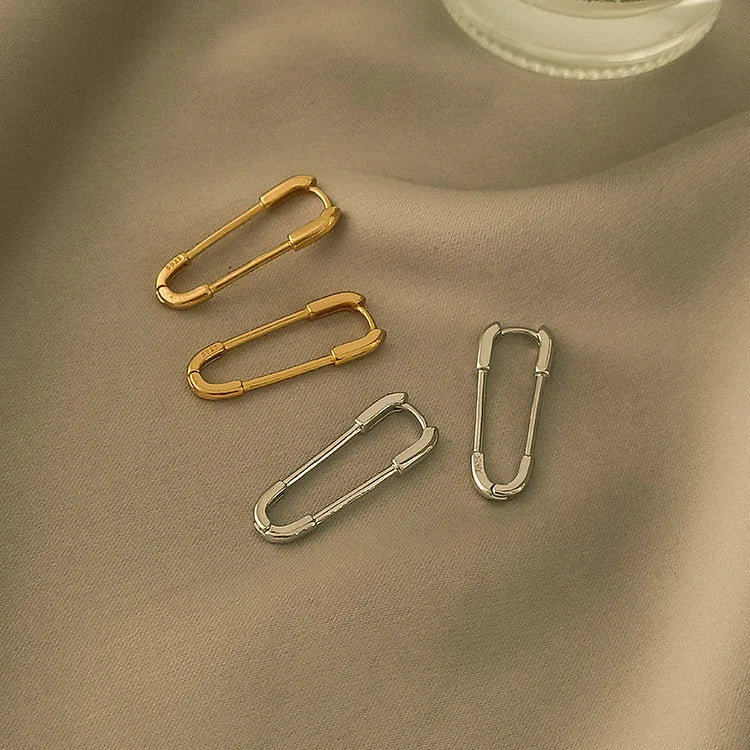 Gold/Silver Paperclip Earrings - Viola-Gold-The Livary