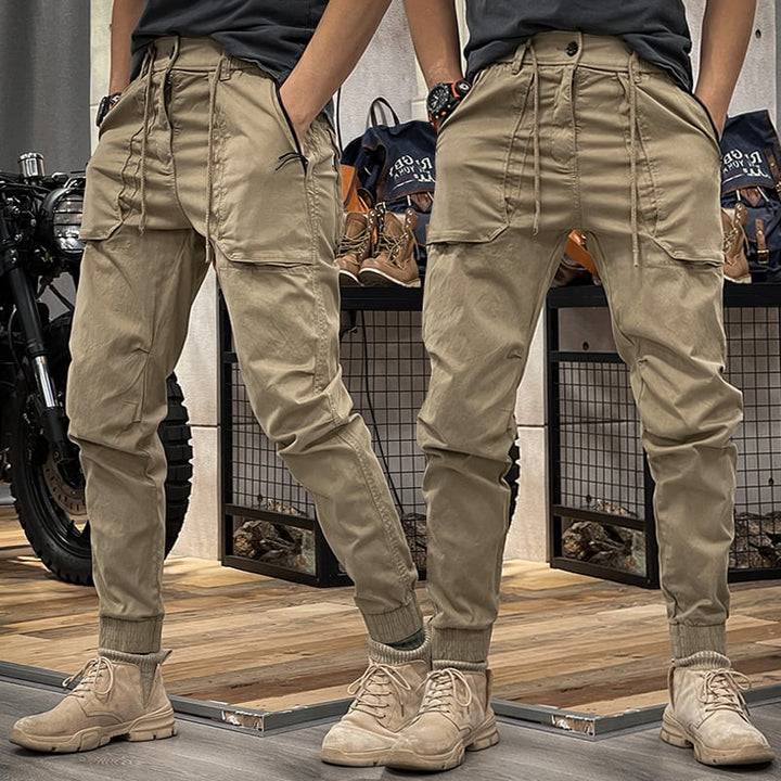 Reckless Men's Cargo Trousers - Axel-Khaki-M-The Livary