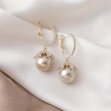 Refined Pearl Earrings - Elisette-White-The Livary