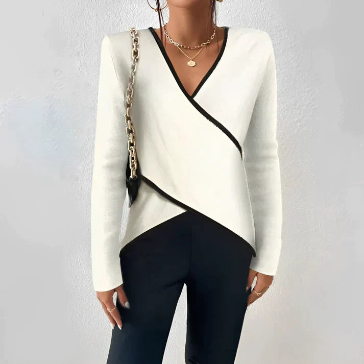 Stylish Women's V-Neck Shirt - Mara-S-The Livary