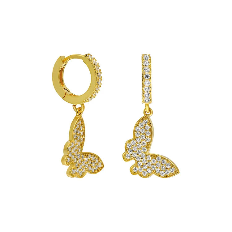 Flying Butterfly Earrings - Vivara-Gold-The Livary