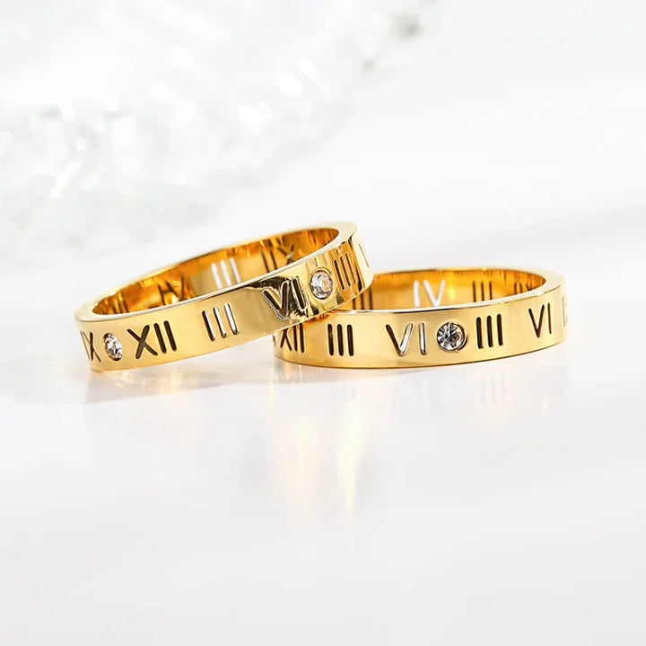 Trendy Roman Numeral Ring - Aurielle-5-Gold-The Livary