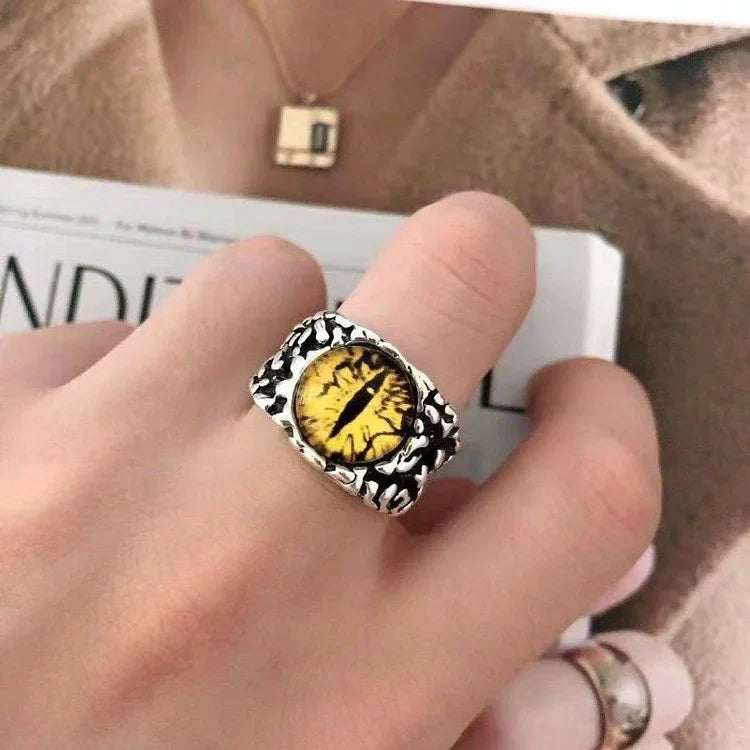 Adjustable Snake Ring with Demon Eye - Damon-Yellow-The Livary