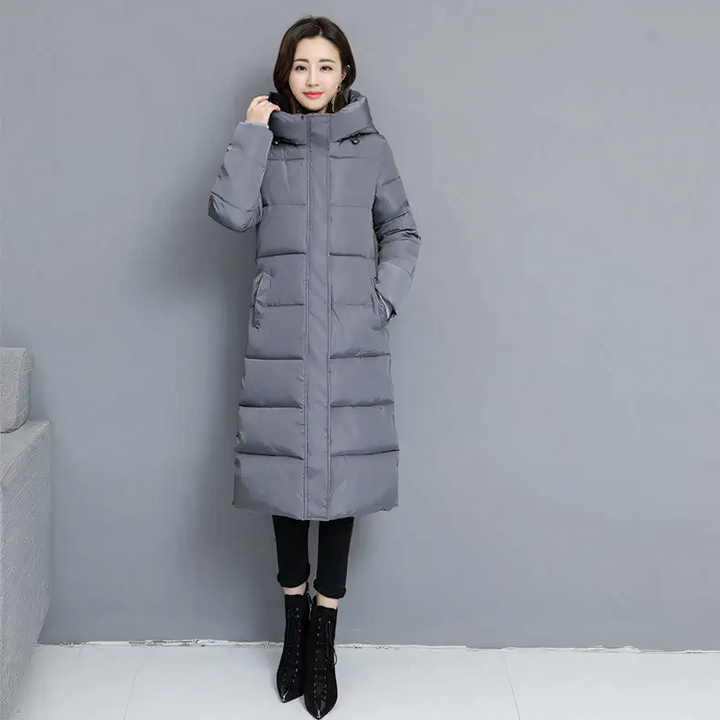 Long Quilted Jacket - Mila-Gray-M-The Livary