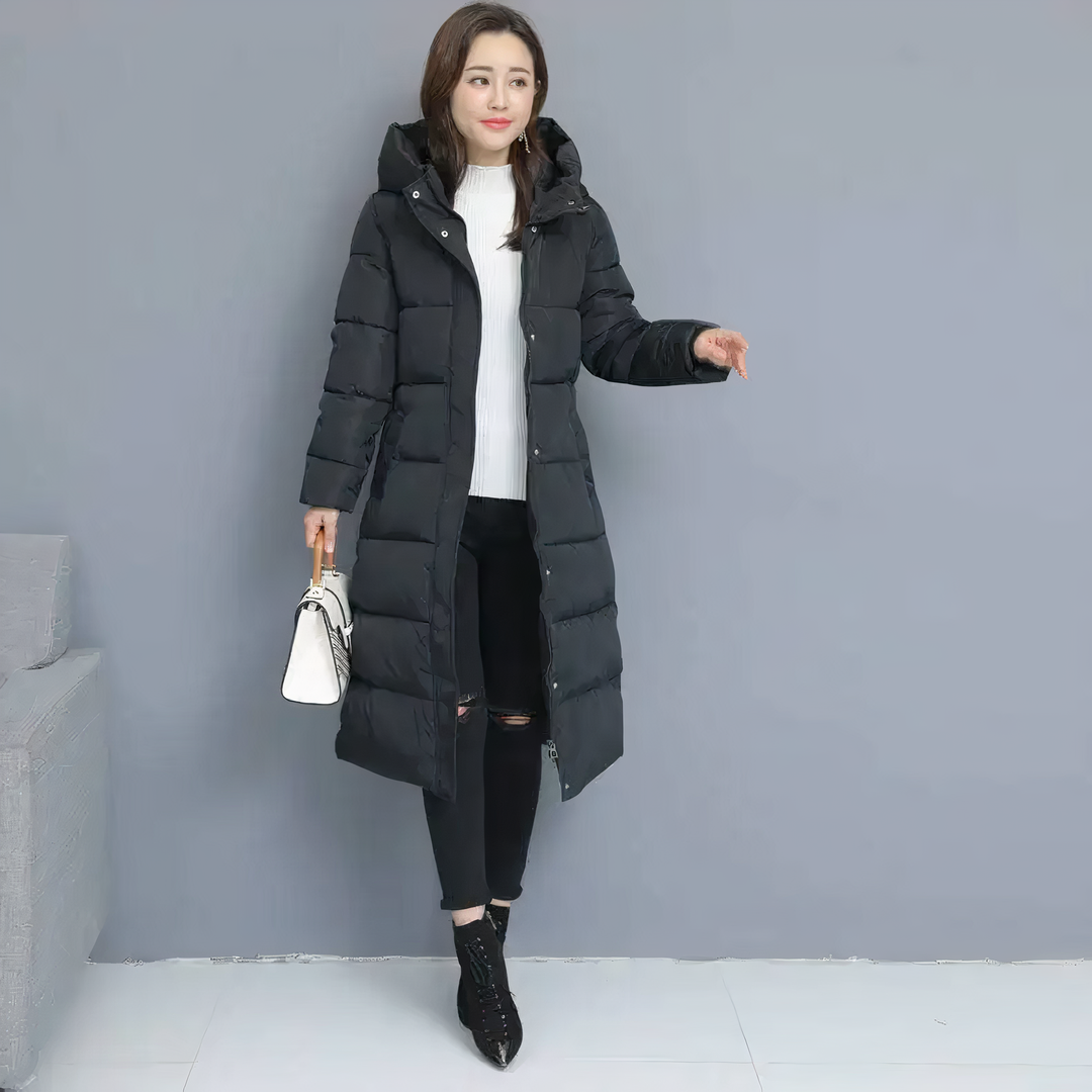 Long Quilted Jacket - Mila-Black-M-The Livary