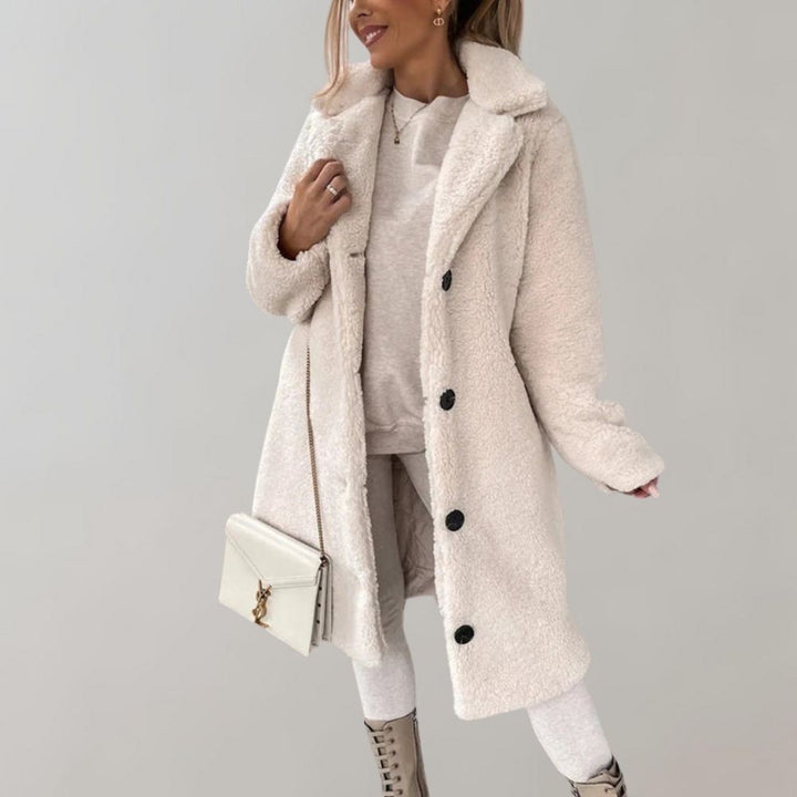 Long Teddy Coat for Women - Elodie-Apricot-S-The Livary