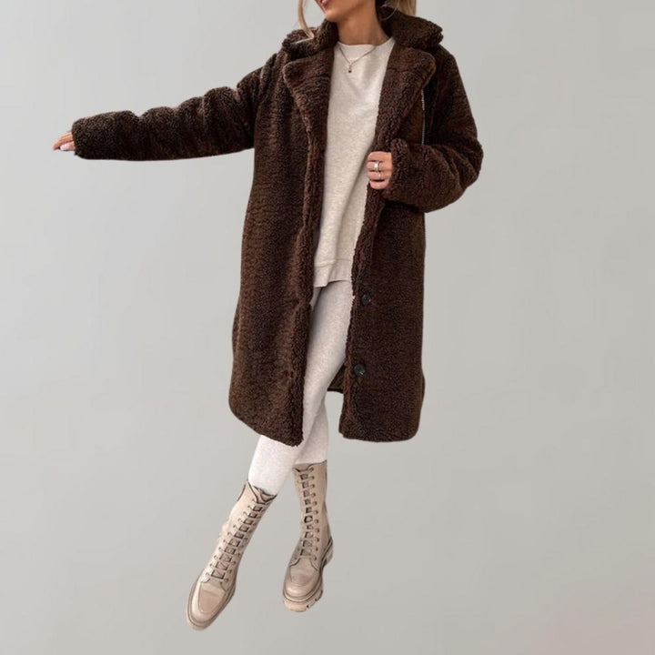 Long Teddy Coat for Women - Elodie-Coffee-S-The Livary