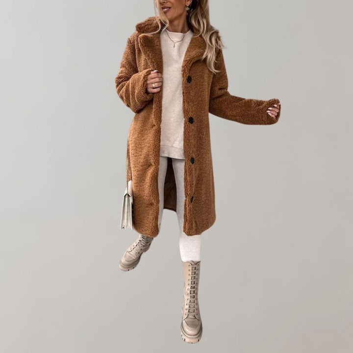 Long Teddy Coat for Women - Elodie-Brown-S-The Livary