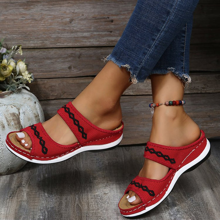Ladies Sandals with DynamicSupport Technology - LunaStride-Red-2.5-The Livary