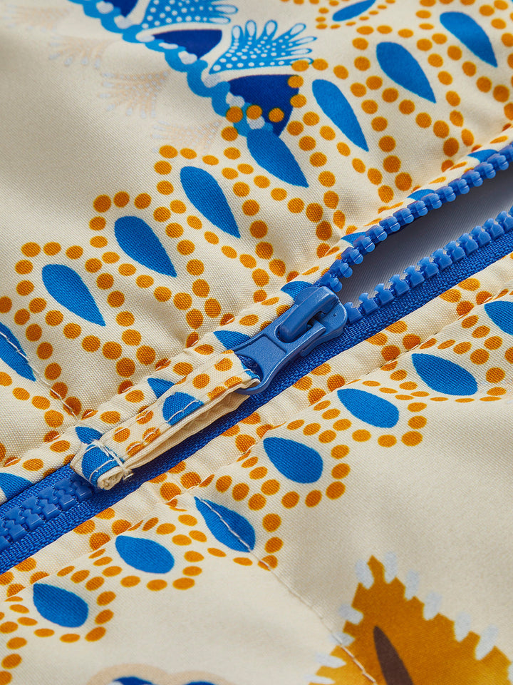 Bohemian Winter Jacket with Print and Zip - Zahara-S-The Livary