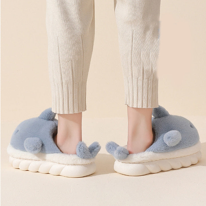 Soft Plush Shark Slippers - SnugShark-Blue-5-6-The Livary