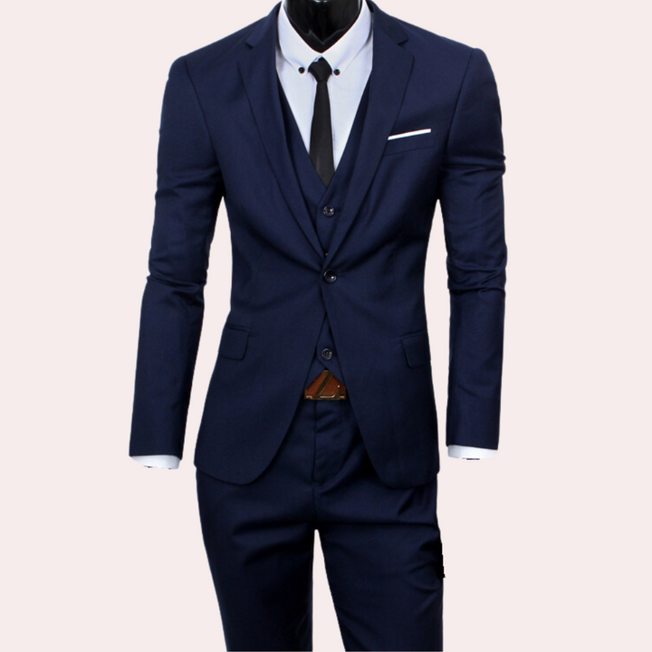 Classic 3-Piece Men's Suit - Theo-Dark blue-S-The Livary