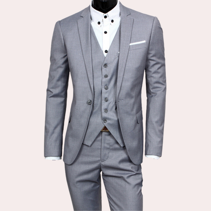 Classic 3-Piece Men's Suit - Theo-Grey-S-The Livary
