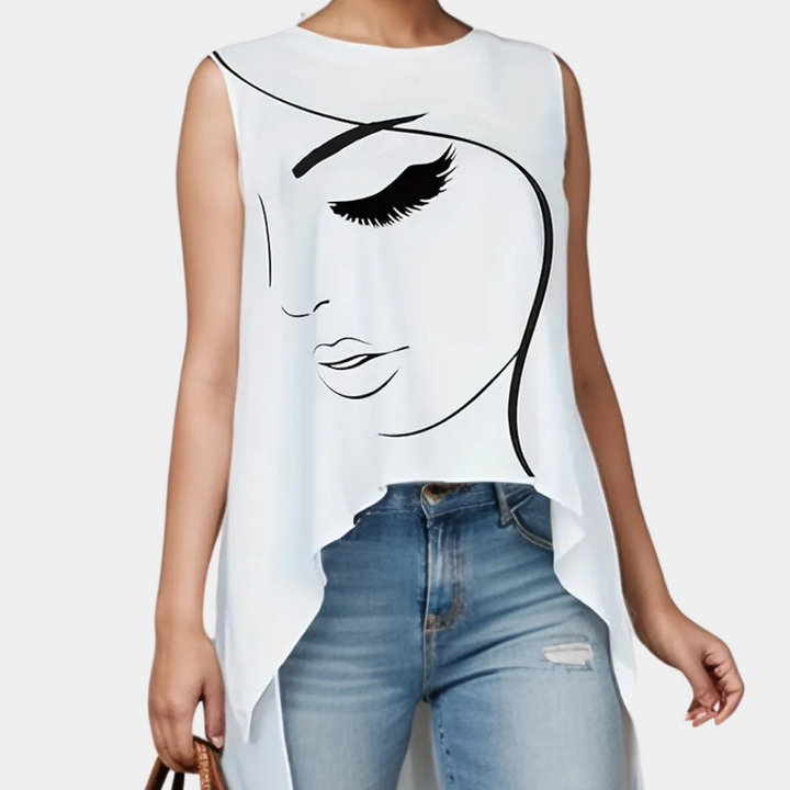 Stylish White Top for Ladies - Mira-XS-The Livary