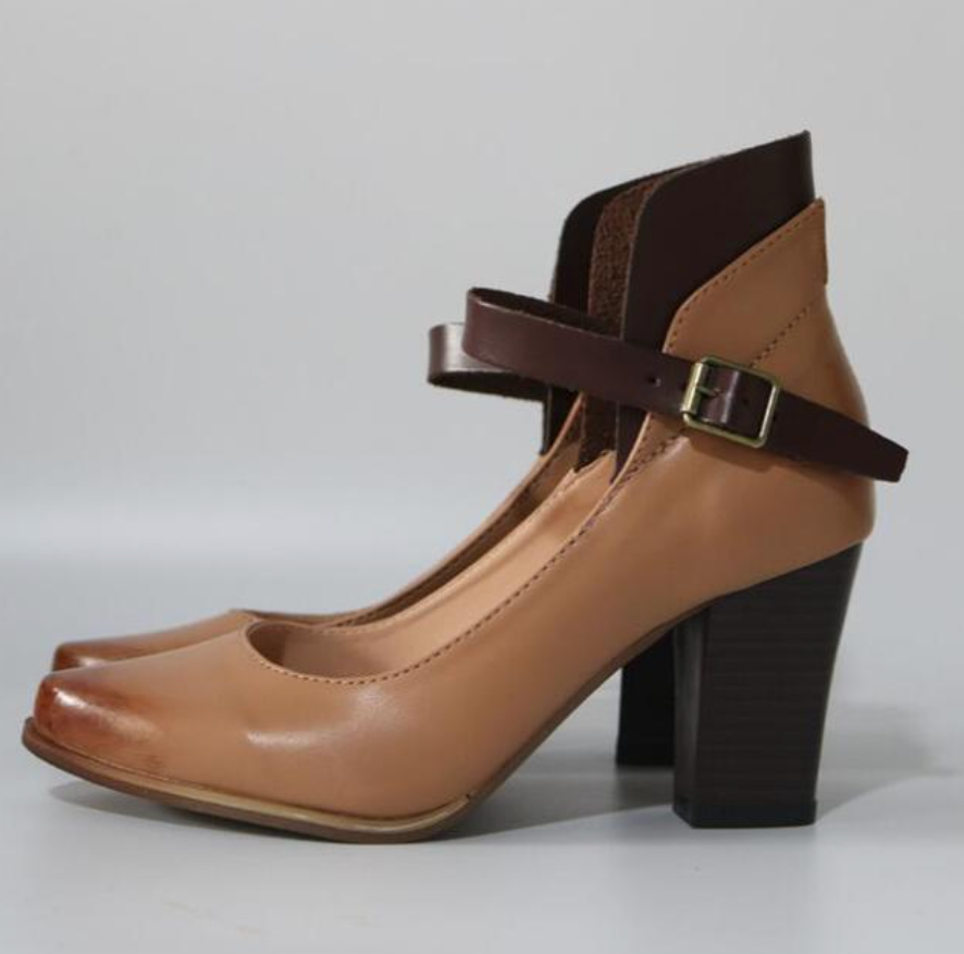 Stylish Mary Jane Pumps - Isabella-Brown-5.5-The Livary