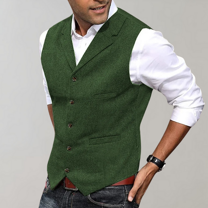 Hugo - Casual Chic Gilet for Men-Green-XS-The Livary