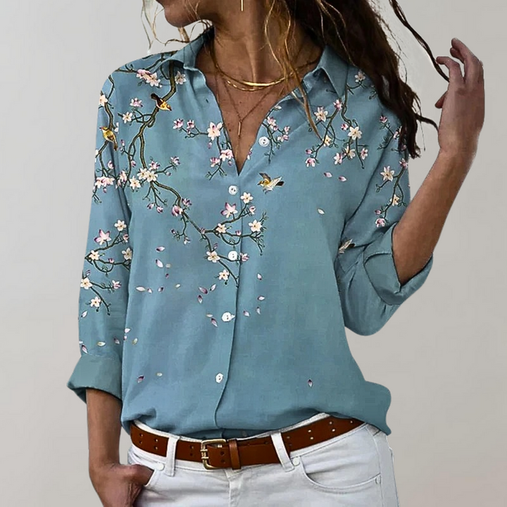 Stylish Ladies' Blouse - Emma-Blue-S-The Livary